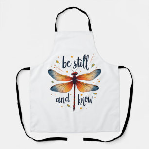 Be still and know Floral Dragonfly Christian Summe Apron