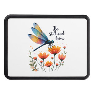 Be still and know Floral Dragonfly Christian Summe Hitch Cover