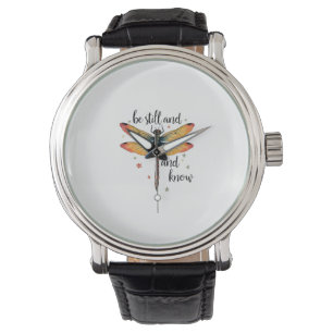 Be still and know Floral Dragonfly Christian Summe Watch