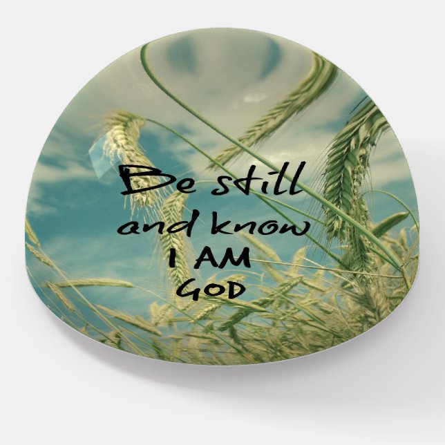 Be Still and Know I am God Bible Verse Paperweight (Angled)