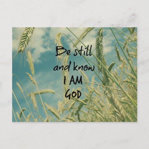 Be Still and Know I am God Bible Verse Postcard