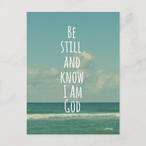 Be still and Know I am God Bible Verse Postcard