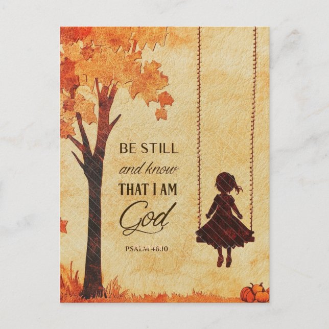 Be Still and Know I Am God Bible Verse Psalm 46:10 Postcard (Front)
