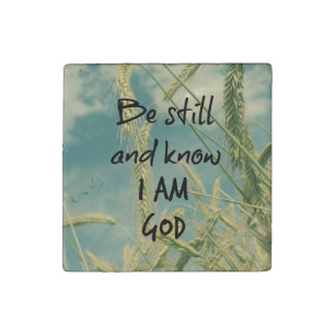Be Still and Know I am God Bible Verse Stone Magnet