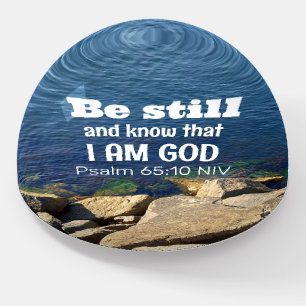 Be Still and Know I Am God Calm Blue Ocean Photo Paperweight