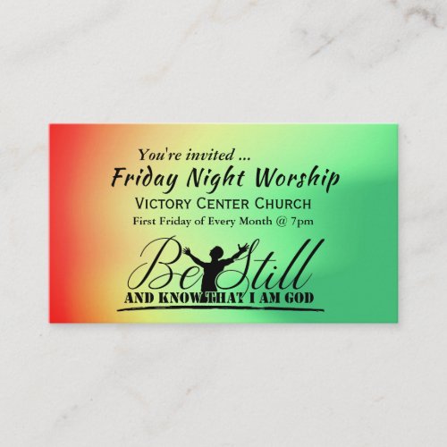 Be Still and Know I Am GOD Church Event Flier Business Card