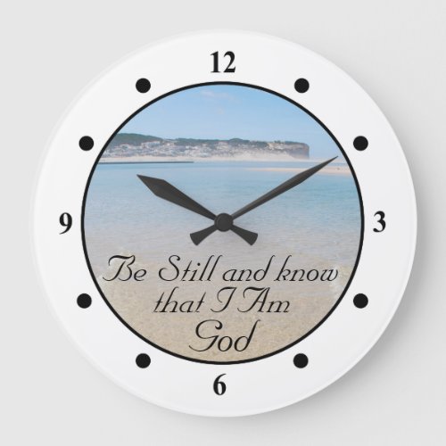 Be Still and Know I AM GOD Scripture Psalm 4610 Large Clock
