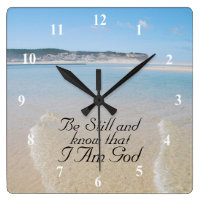 Be Still and Know I AM GOD Scripture Psalm 46:10 Square Wall Clock