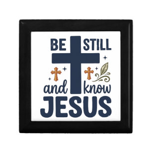 Be Still and Know Jesus Christian Typography Shirt Gift Box