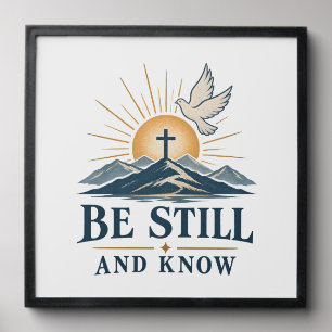Be Still and Know Minimalist Christian Sunrise Art Peel And Stick Photo Tile
