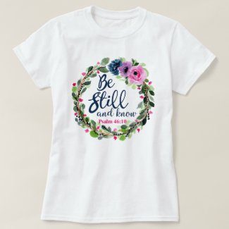Be Still And Know Pink Floral Bible Verse Plus Size T-Shirt