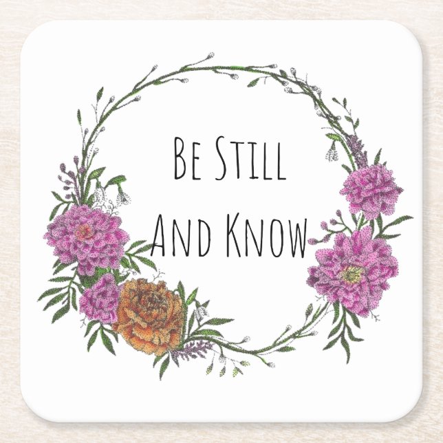 Be Still and Know Plastic Coasters (Front)