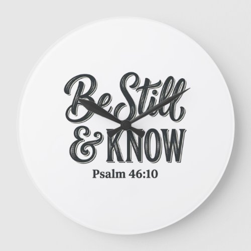 Be Still And Know Psalm 46_10 Christian Shirt Desi Large Clock