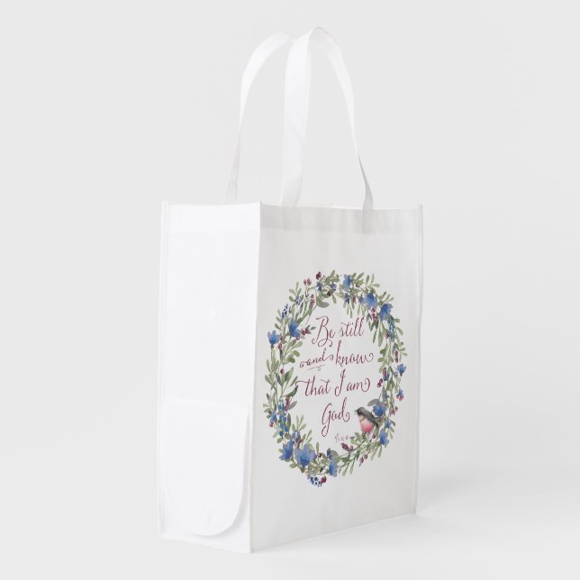 Be Still and Know - Psalm 46:10 Reusable Grocery Bag (Front Side)