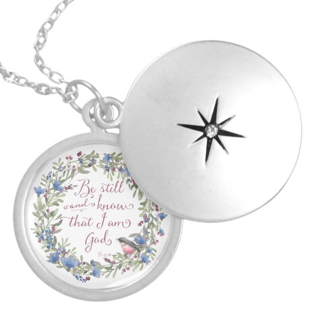 Be Still and Know - Psalm 46:10 Silver Plated Necklace (Front)