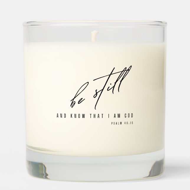 be still and know. Scented Jar Candle (Front)