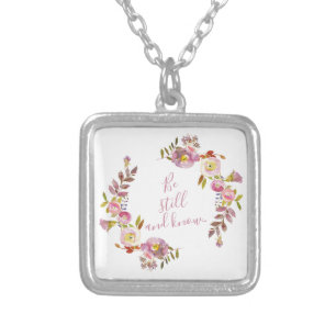 Be Still And Know Silver Plated Necklace