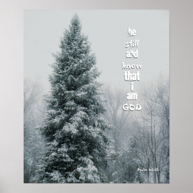 Be Still and Know Tall Pine Christian Poster (Front)