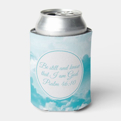 Be Still and Know That I am God Bible Verse Blue Can Cooler