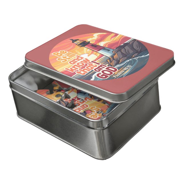 Be still and know that I am God Bible Verse Jigsaw Puzzle (Lid Open)
