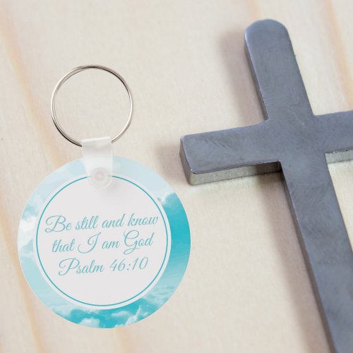 Be Still and Know That I am God Bible Verse Keychain