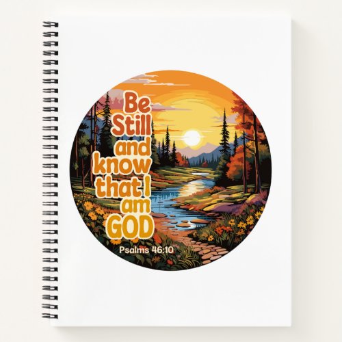 Be still and know that I am God Bible Verse Notebook