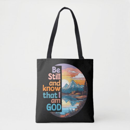 Be still and know that I am God Bible Verse Tote Bag