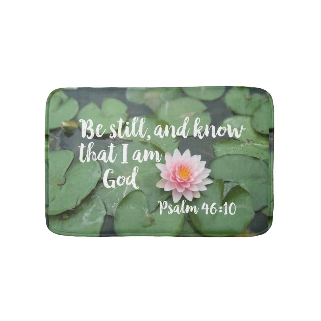 Be Still and Know that I am God Christian Bible Bath Mat (Front)