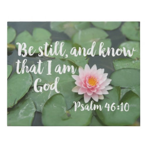 Be Still and Know that I am God Christian Bible Faux Canvas Print