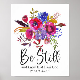Be Still And Know That I Am God Christian Bible Ve Poster