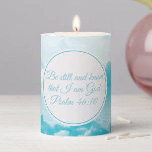 Be Still and Know that I am God Cute Christian Pillar Candle