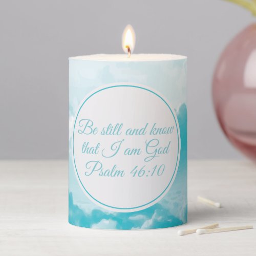 Be Still and Know that I am God Cute Christian Pillar Candle