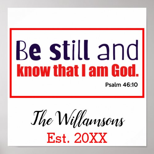 Be Still and Know that I am God Poster