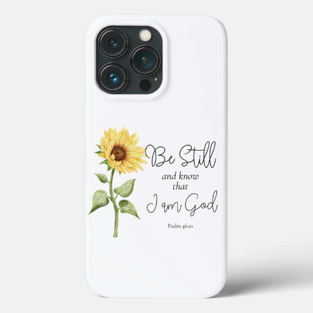 Be Still and Know that I am God Sunflower Case-Mate iPhone Case (Back)