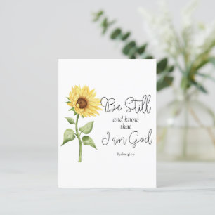 Be Still and Know that I am God Sunflower Postcard