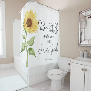 Be Still and Know that I am God Sunflower Shower Curtain