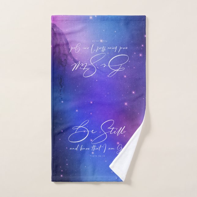 Be Still and Know Watercolor Bible Verse Christian Hand Towel (Hand Towel)