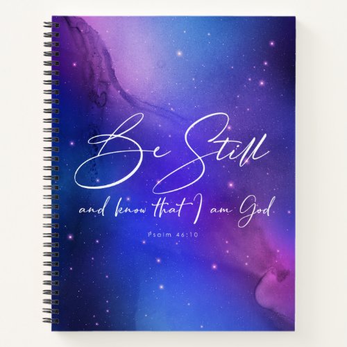 Be Still and Know Watercolor Bible Verse Christian Notebook