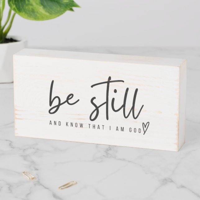 be still and know. Wood Box Wall Art (In Situ Horizontal)