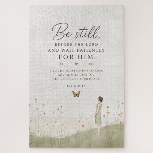 Be Still and Wait Patiently Psalm 37 Christian  Jigsaw Puzzle