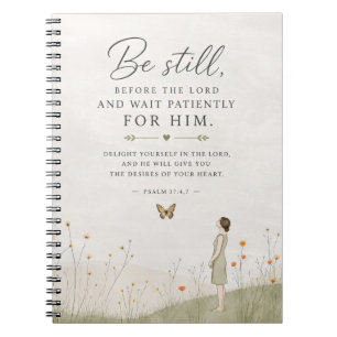 Be Still and Wait Patiently Psalm 37 Christian Notebook