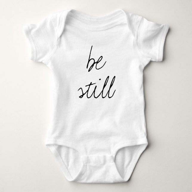 Be still baby bible romper quote (Front)