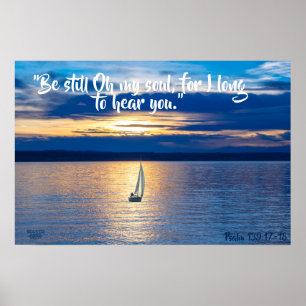 Be Still Boat on Ocean Matte Poster