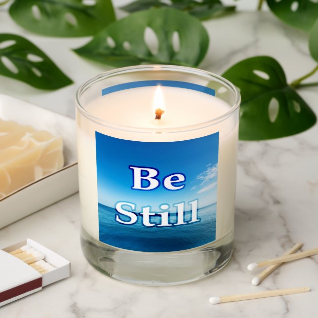 Be Still – Calm Ocean Inspiration Peony  Scented Candle (Lit)