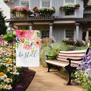 Be still floral  garden flag