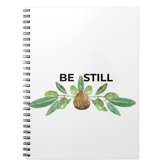 Be Still Inspirational Olive Branch Faith Notebook (Front)