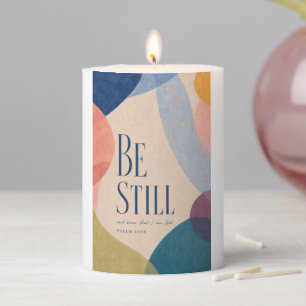 BE STILL Psalm 46:10 Christian Pillar Candle