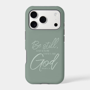 Be Still Psalm 46:10 Modern Scripture Sage Green iPhone 17 Pro Case
