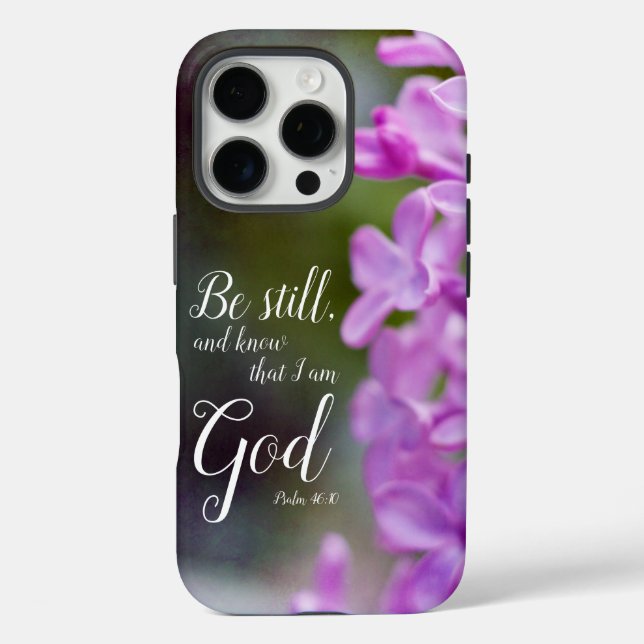 Be Still Psalm 46:10 Purple Lilac Flowers Case-Mate iPhone Case (Back)