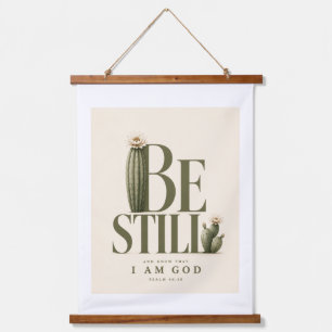 BE STILL Psalm 46:10 Warm Cream Hanging Tapestry